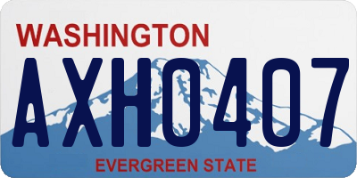 WA license plate AXH0407