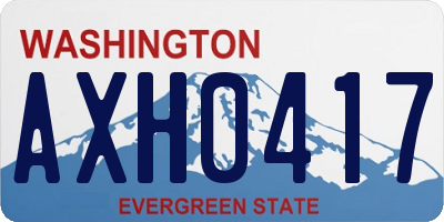 WA license plate AXH0417