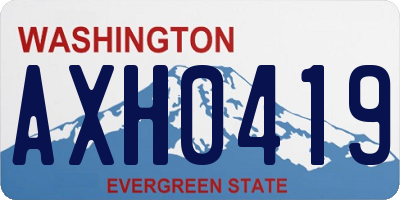 WA license plate AXH0419