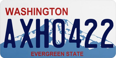 WA license plate AXH0422