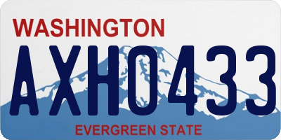 WA license plate AXH0433