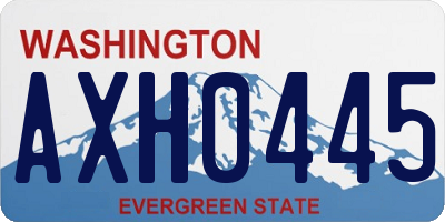 WA license plate AXH0445