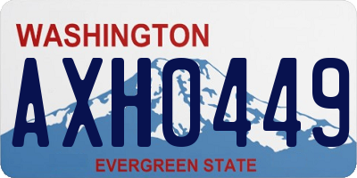 WA license plate AXH0449