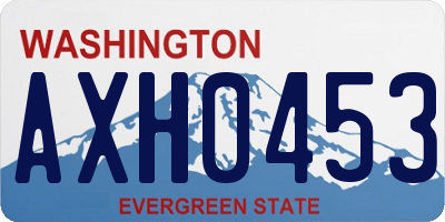 WA license plate AXH0453