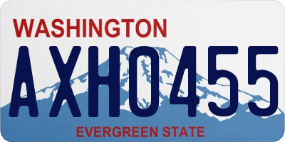 WA license plate AXH0455