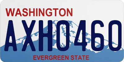 WA license plate AXH0460