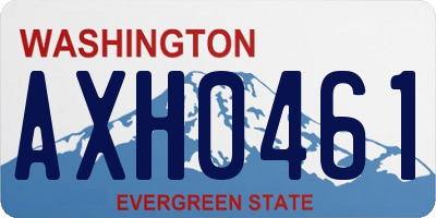 WA license plate AXH0461