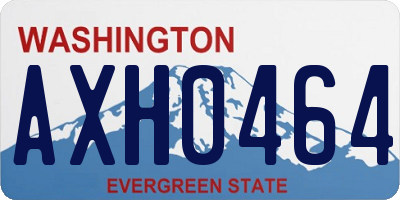 WA license plate AXH0464