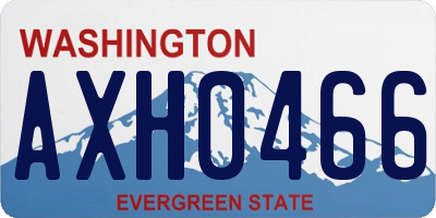WA license plate AXH0466
