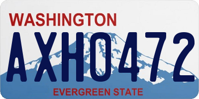 WA license plate AXH0472
