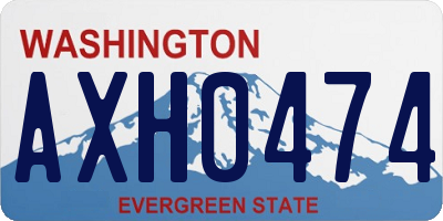 WA license plate AXH0474
