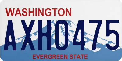 WA license plate AXH0475