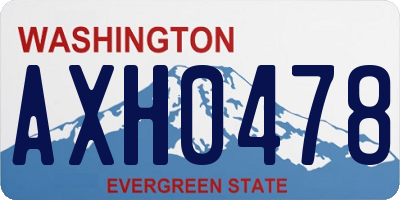 WA license plate AXH0478