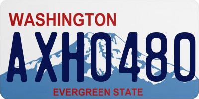 WA license plate AXH0480