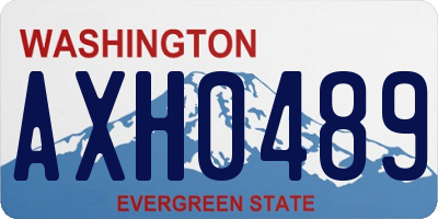 WA license plate AXH0489