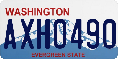 WA license plate AXH0490