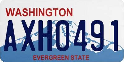 WA license plate AXH0491
