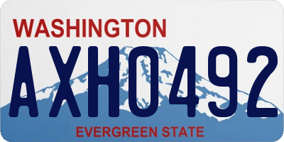 WA license plate AXH0492