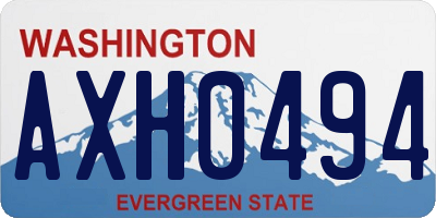 WA license plate AXH0494