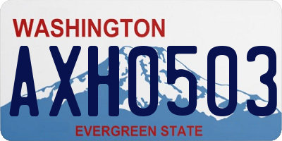 WA license plate AXH0503