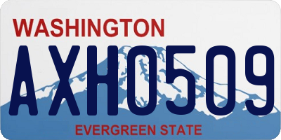 WA license plate AXH0509