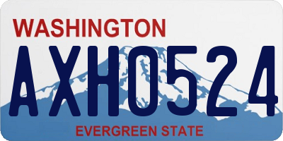WA license plate AXH0524