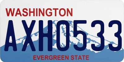 WA license plate AXH0533