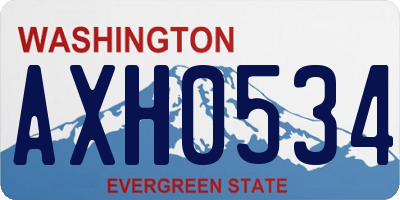 WA license plate AXH0534