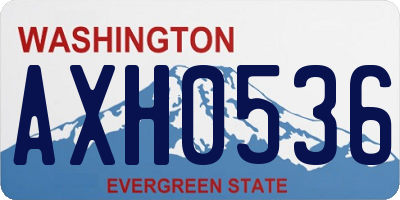 WA license plate AXH0536