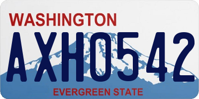 WA license plate AXH0542