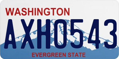 WA license plate AXH0543