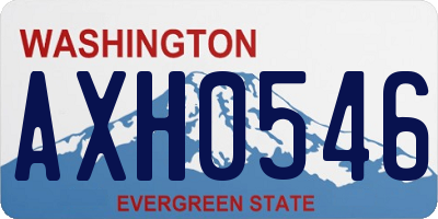 WA license plate AXH0546