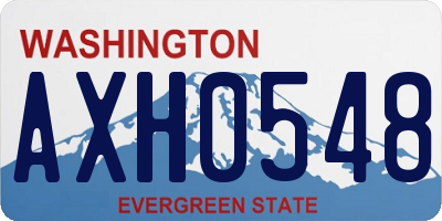 WA license plate AXH0548