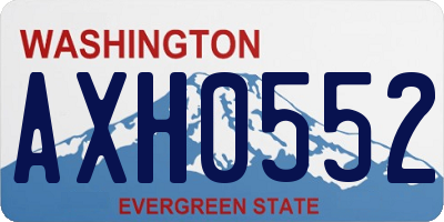 WA license plate AXH0552