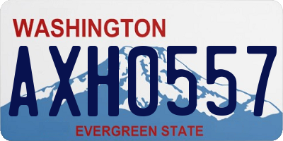 WA license plate AXH0557