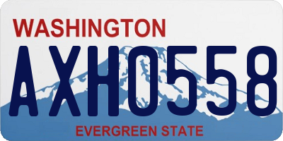 WA license plate AXH0558