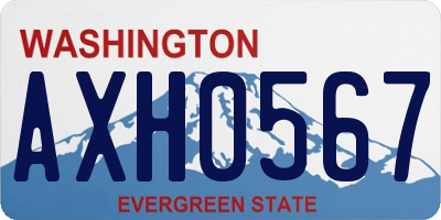 WA license plate AXH0567
