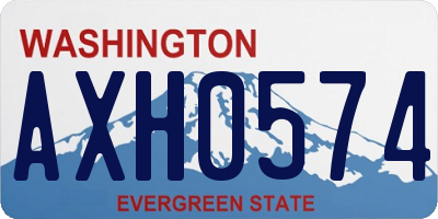 WA license plate AXH0574
