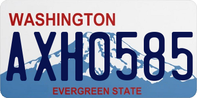 WA license plate AXH0585