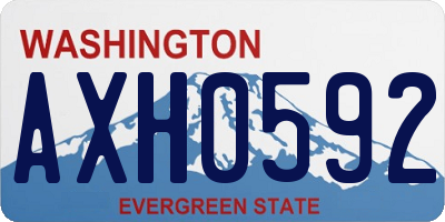 WA license plate AXH0592