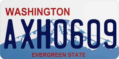 WA license plate AXH0609