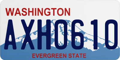 WA license plate AXH0610