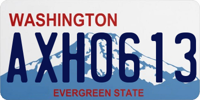 WA license plate AXH0613