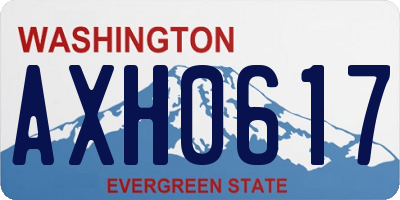 WA license plate AXH0617