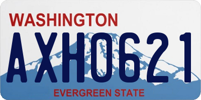 WA license plate AXH0621