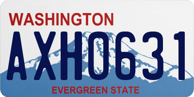 WA license plate AXH0631