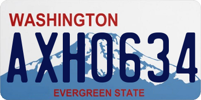 WA license plate AXH0634