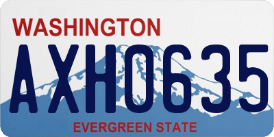 WA license plate AXH0635
