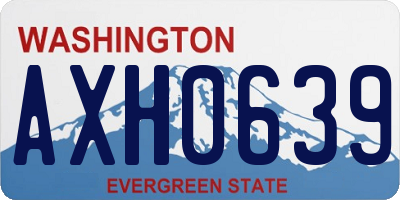 WA license plate AXH0639