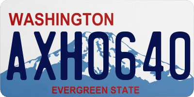 WA license plate AXH0640